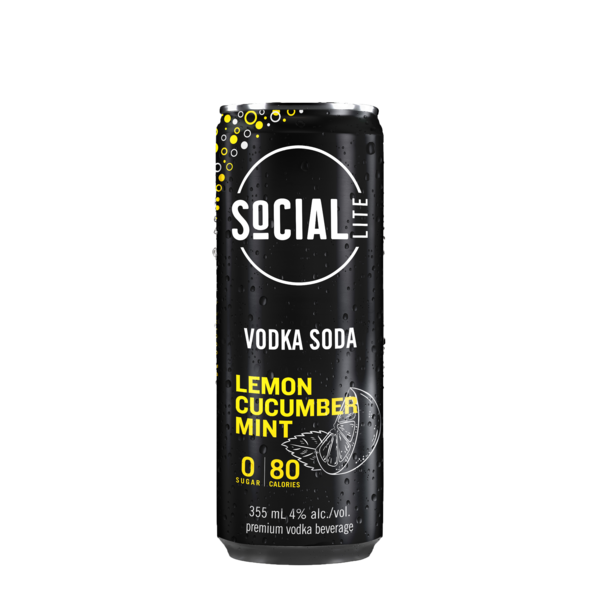 SoCIAL LITE Lemon Cucumber Mint Vodka Soda