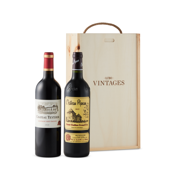 Wines From Bordeaux St Emilion Gift Set in Vintages Wooden Box