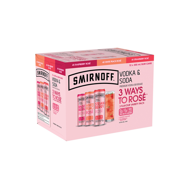 Smirnoff Vodka & Soda Rose Variety Pack