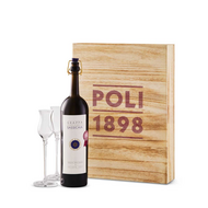 Poli Sassicaia Grappa Gift Set with 2 Glasses