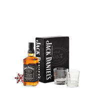 Jack Daniel\'s Tennessee Whiskey in Gift Tin with 2 Glasses