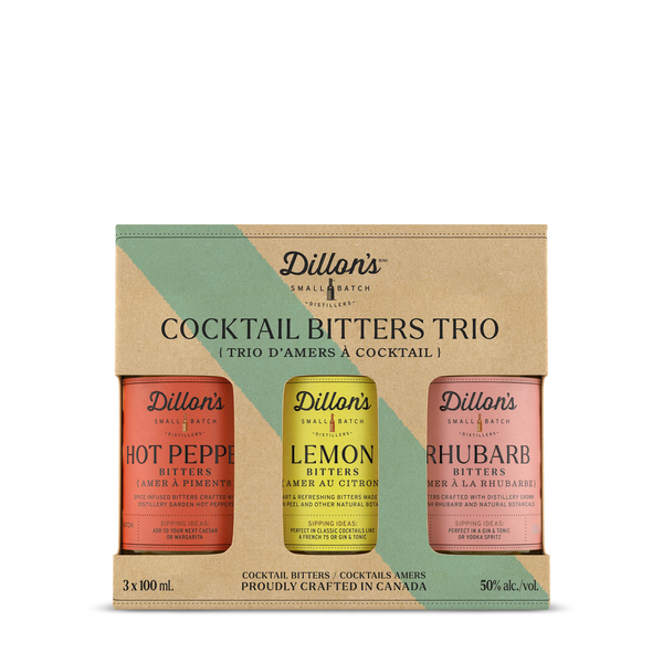 Dillon\'s Bitters Trio Hot Pepper Lemon and Rhubarb