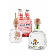 Patron Silver Tequila and Fever-Tree Sparkling Pink Grapefruit + FREE Mini Replica Glass